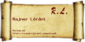 Rajner Lóránt névjegykártya