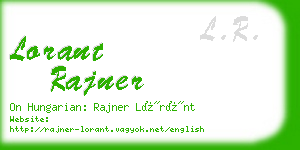 lorant rajner business card